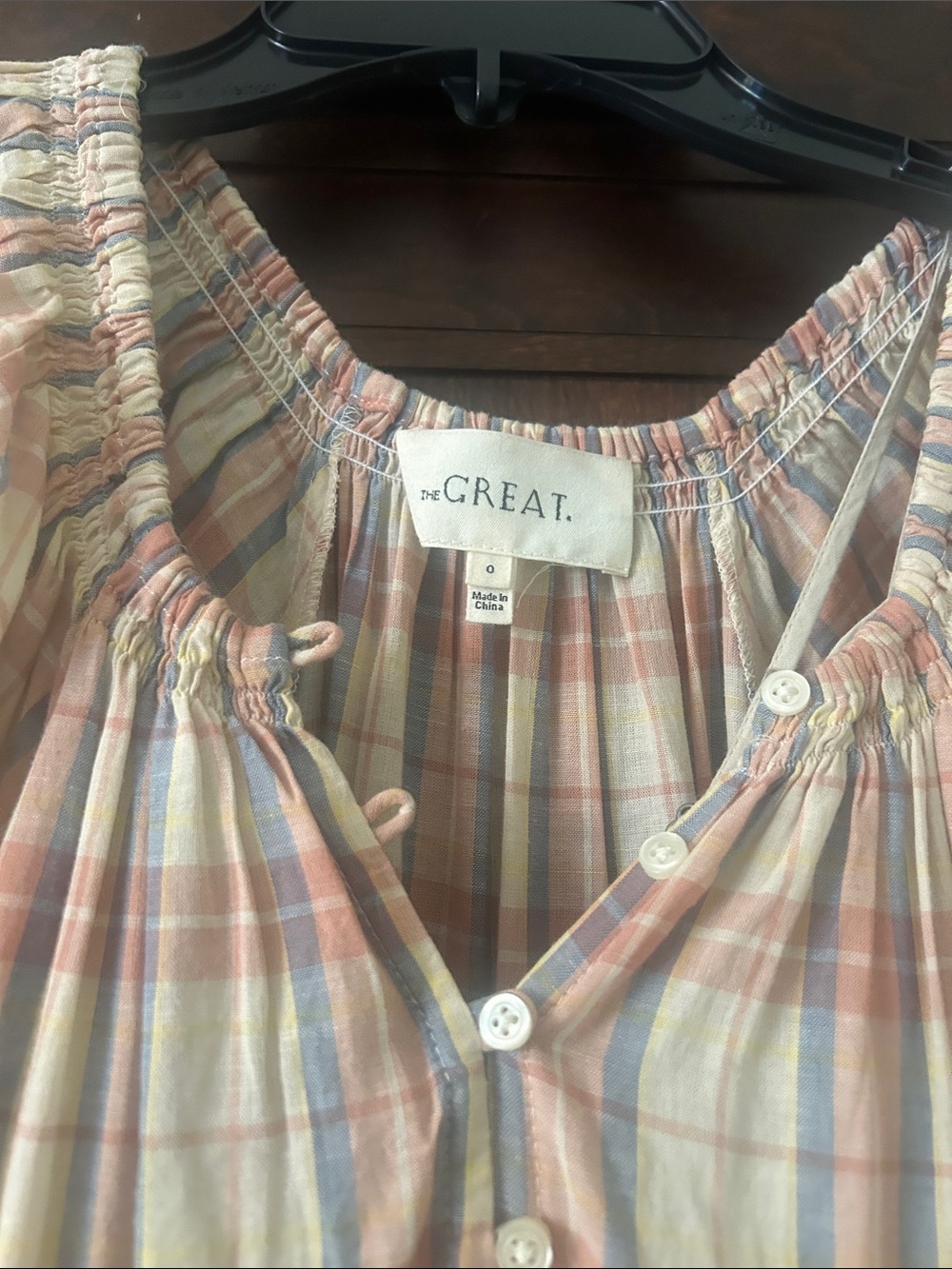 THE GREAT Light Plaid Tiered Maxi Dress with Puff Sleeves - Picture 5 of 9